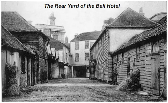 Rear yard of the Bell Hotel