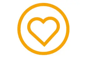 Yellow heart in yellow circle