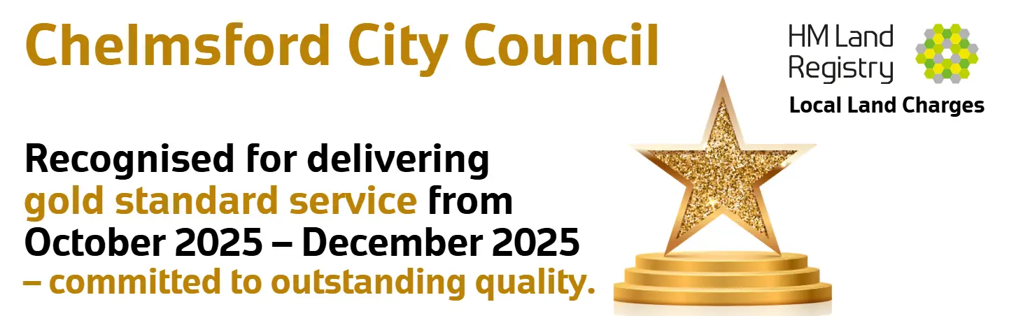 HM Land Registry has recognised Chelmsford City Council for delivering gold standard service for Local Land Charges from October to December 2025