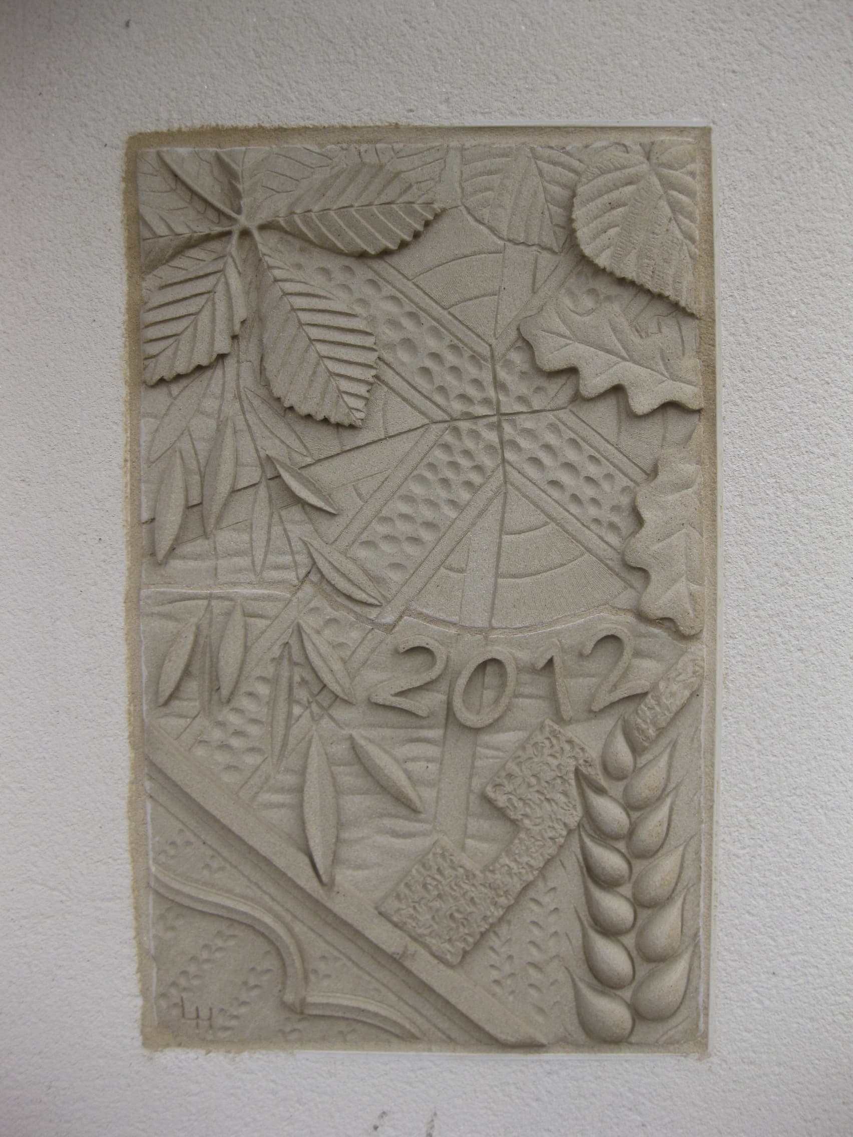 Close up of panel showing '2012'
