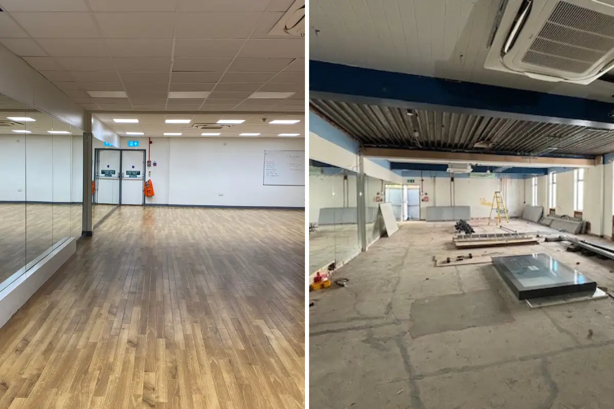 Dovedale studio pre-refurb and progress of current refurbishment works