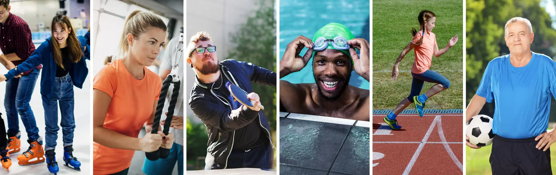 People participating in a variety of different sporting activities