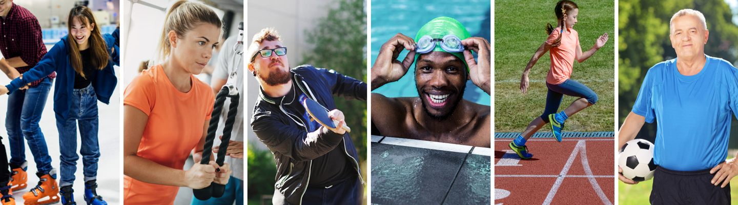 People participating in a variety of different sporting activities