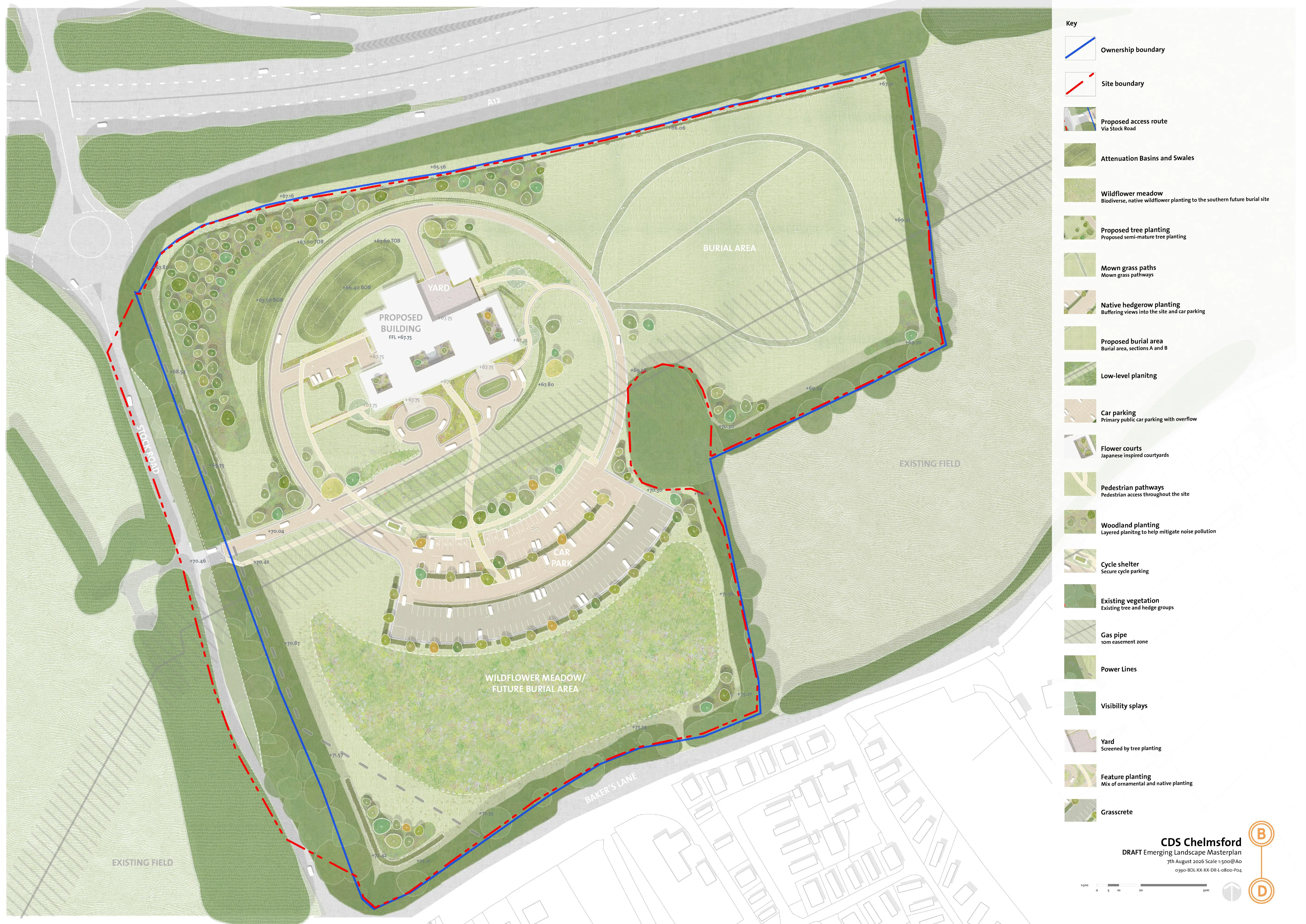 Illustrative plan of proposed new cemetary and crematorium site