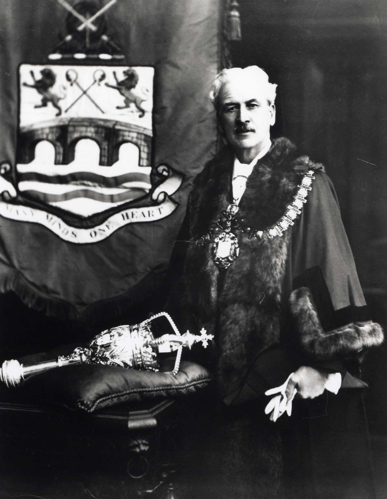 Fred Spalding in Mayoral robes