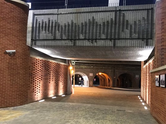 Well lit underpass