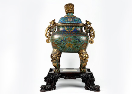 Gilt and cloisonne enamelled Chinese Vase