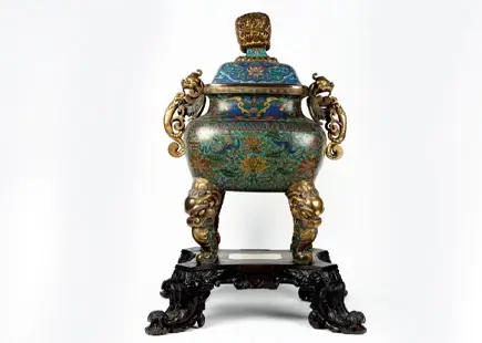 Gilt and cloisonne enamelled Chinese Vase