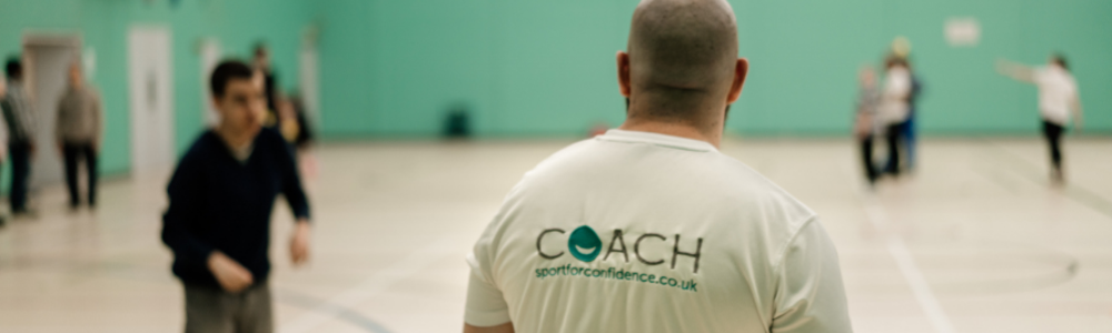 Sport for Confidence coach working at Riverside sports hall
