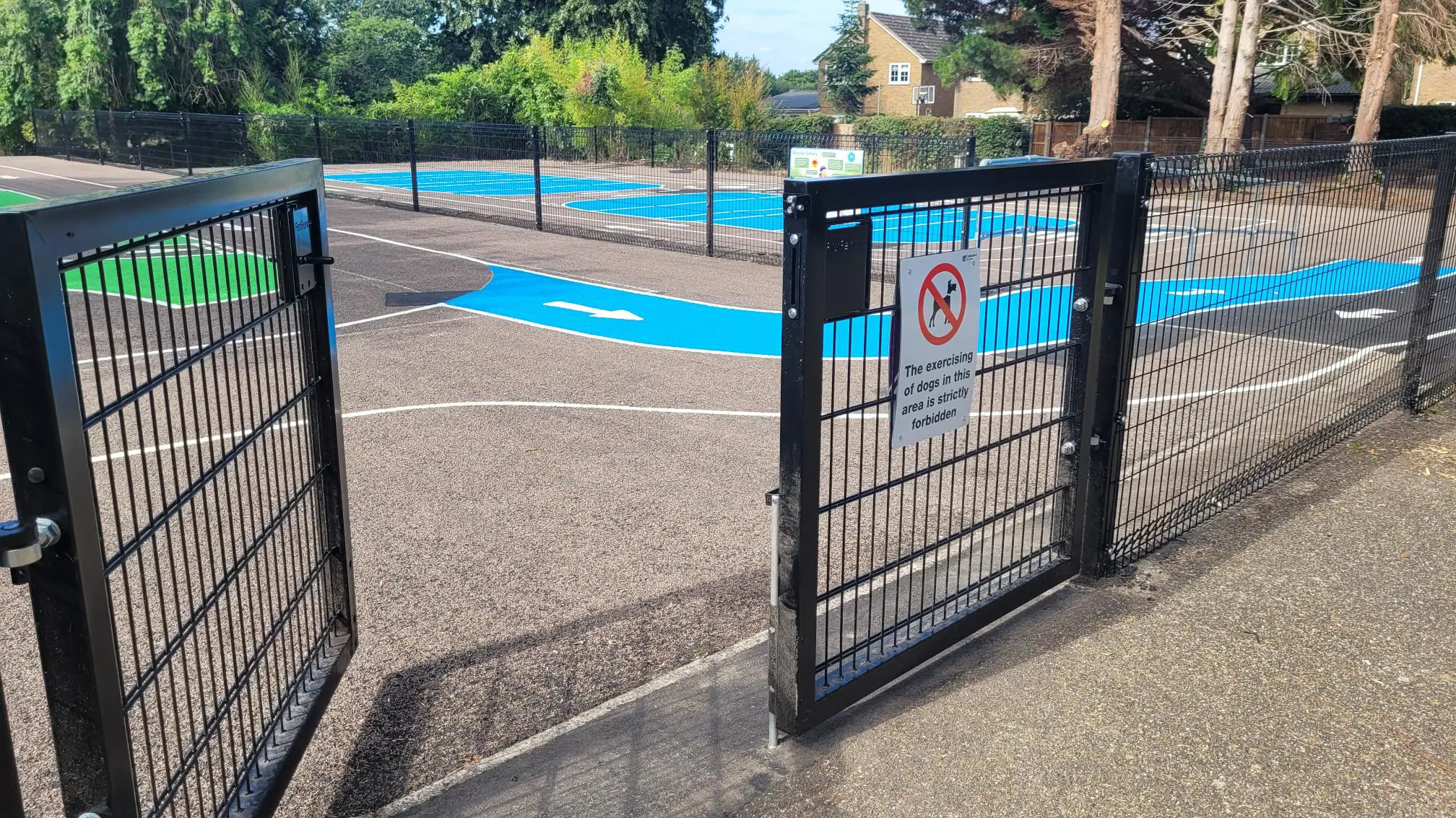 Gated entrance to Cycle Skills Circuit area