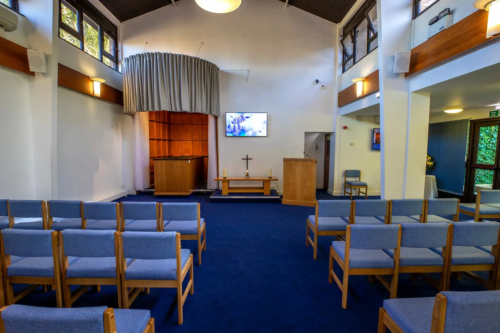 Funeral services book and seating in Chapel