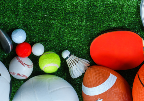 Sporting equipment, including balls, rackets and clubs