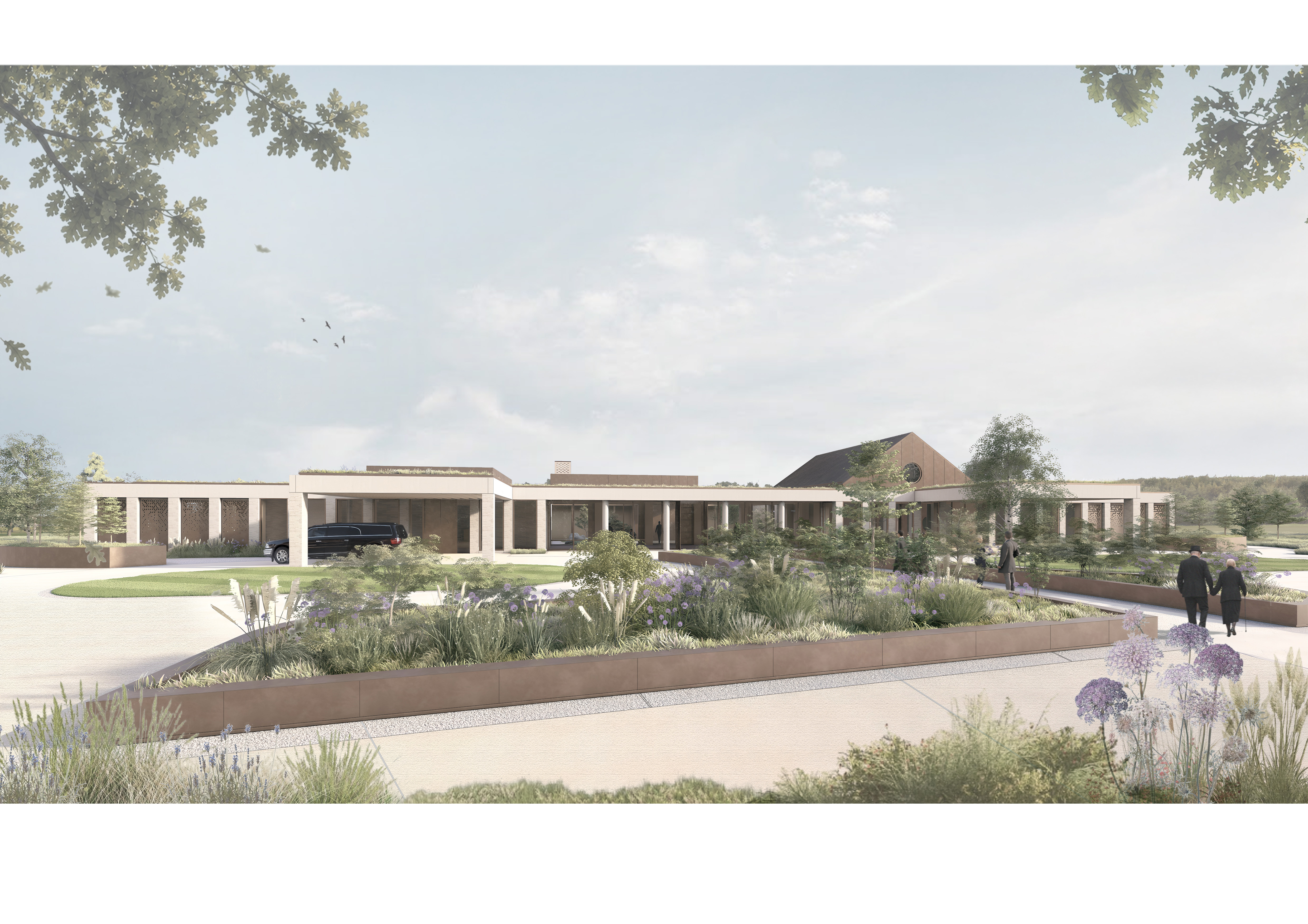 Artist's impression of proposed new crematorium building