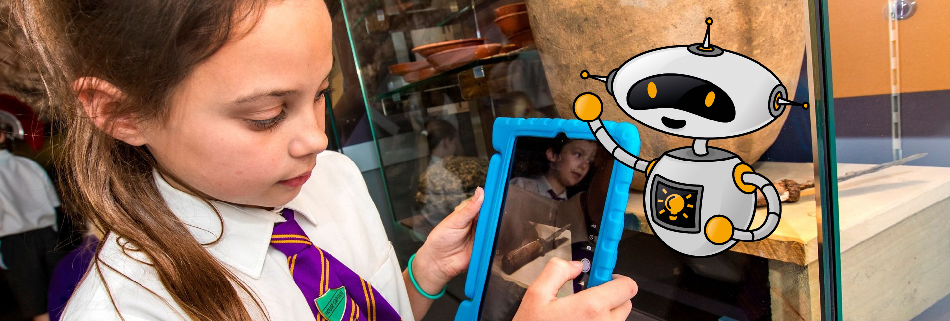Child playing with tablet device