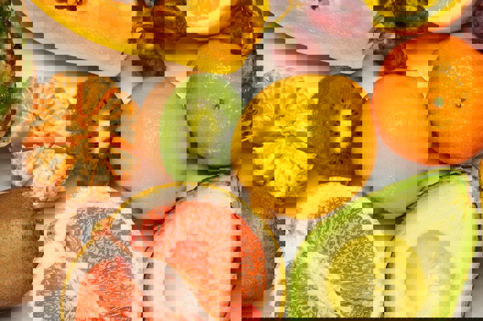 Fresh fruit, including pineapple, avocado, grapes, kiwi fruit and citrus fruits