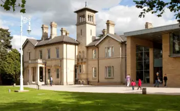  Chelmsford Museum exterior with people walking outside and grass in front