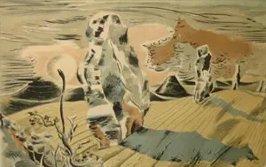 Landscape of the megaliths by Paul Nash