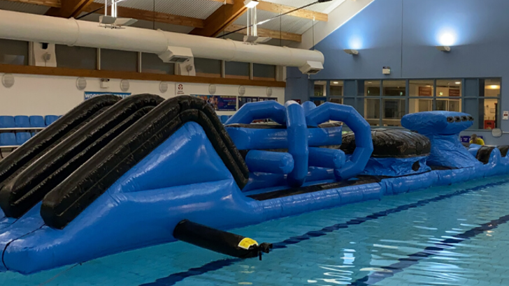Giant inflatable in pool at SWFLC