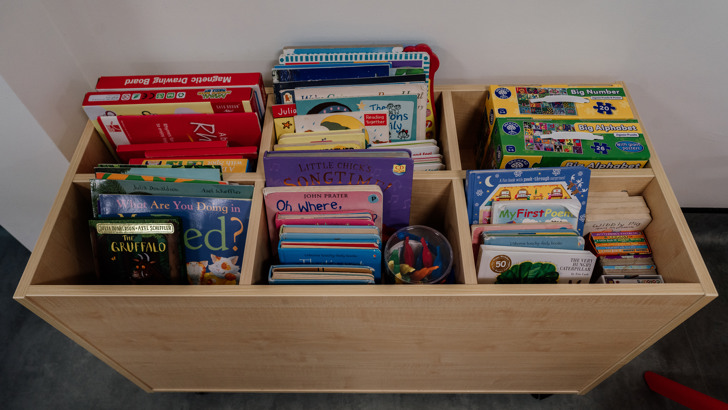 Bookcase filled with children's books