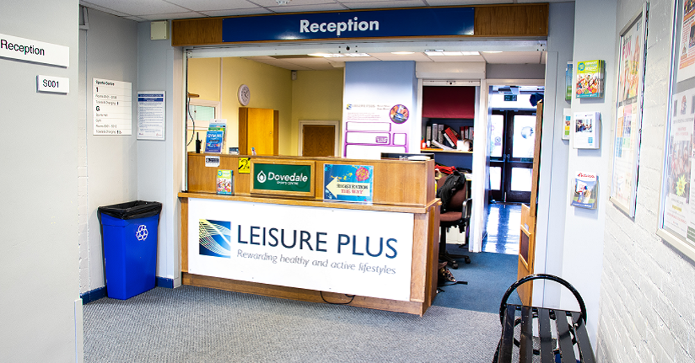 Reception desk at Dovedale Sports Centre