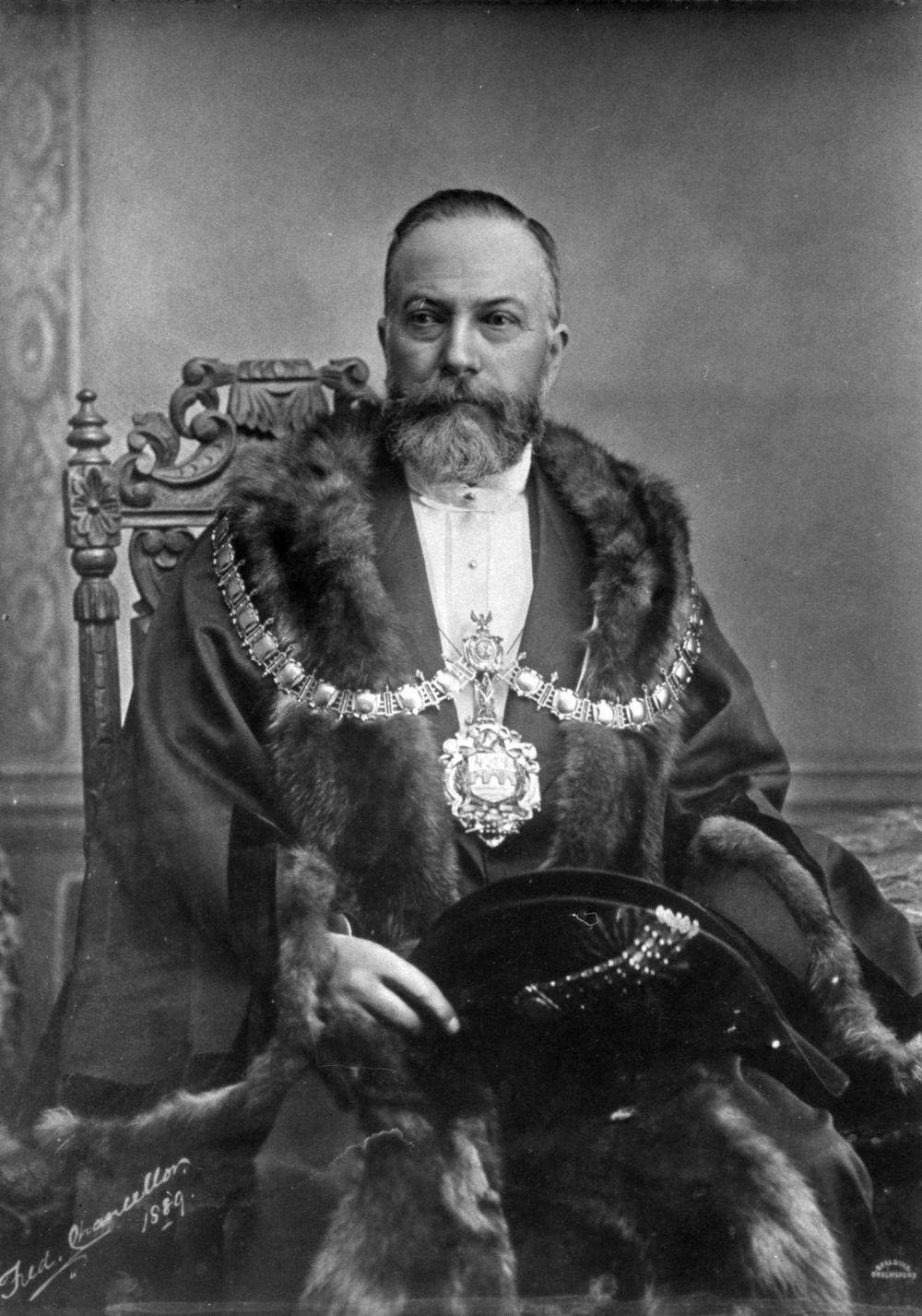 Frederic Chancellor wearing Mayoral robes