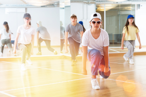 Children dancing in studio
