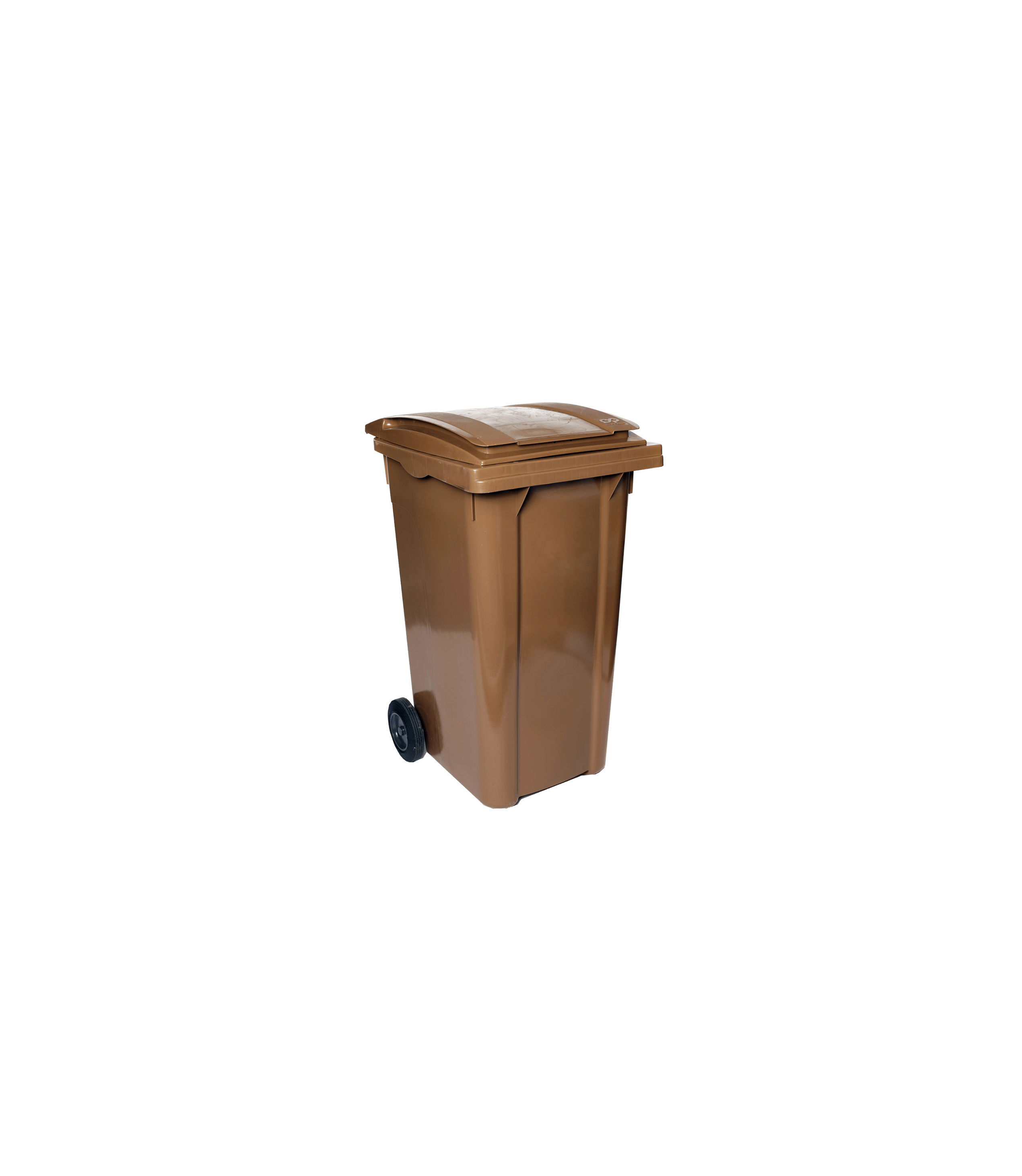 Brown wheelie bin