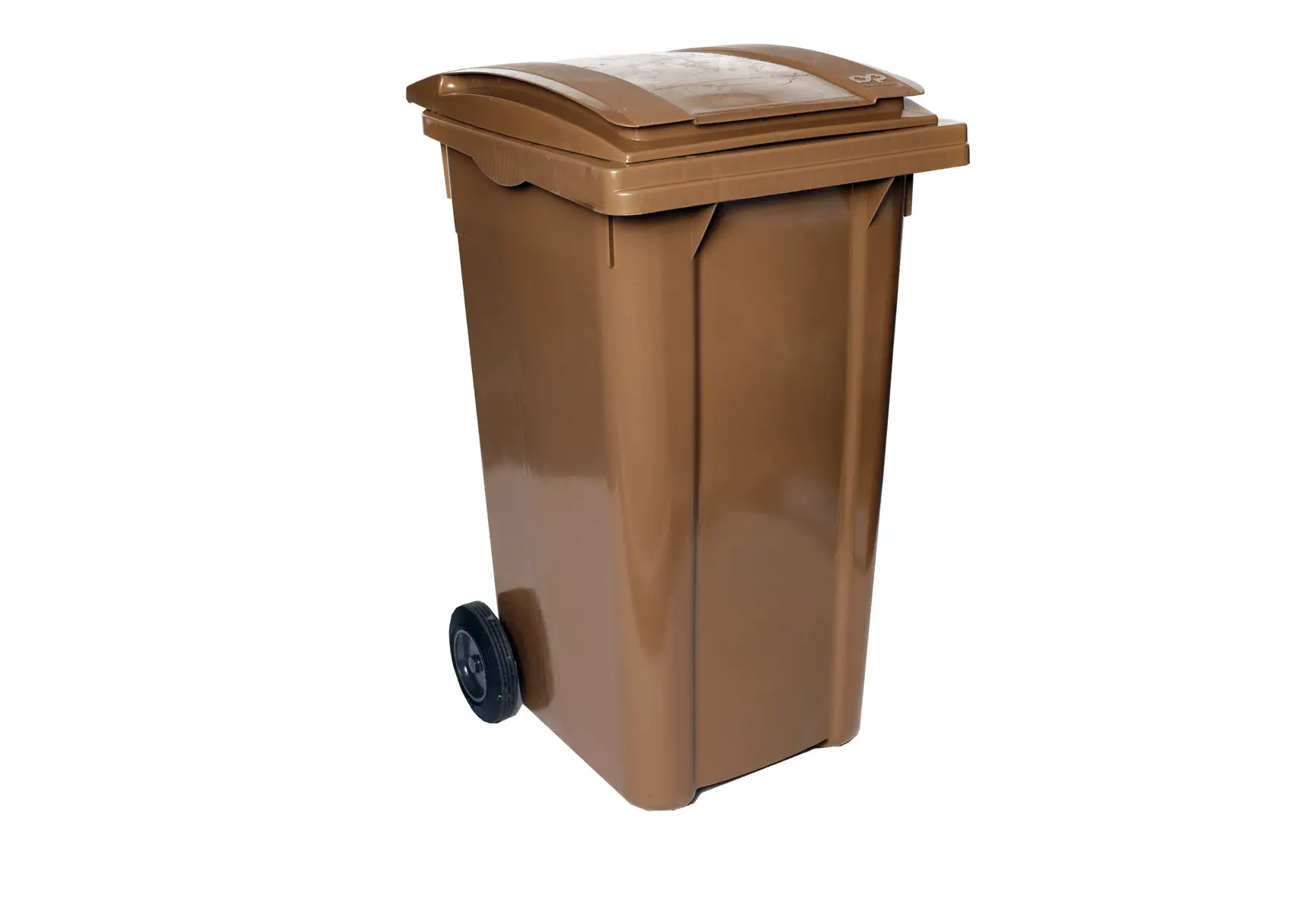 Brown wheelie bin