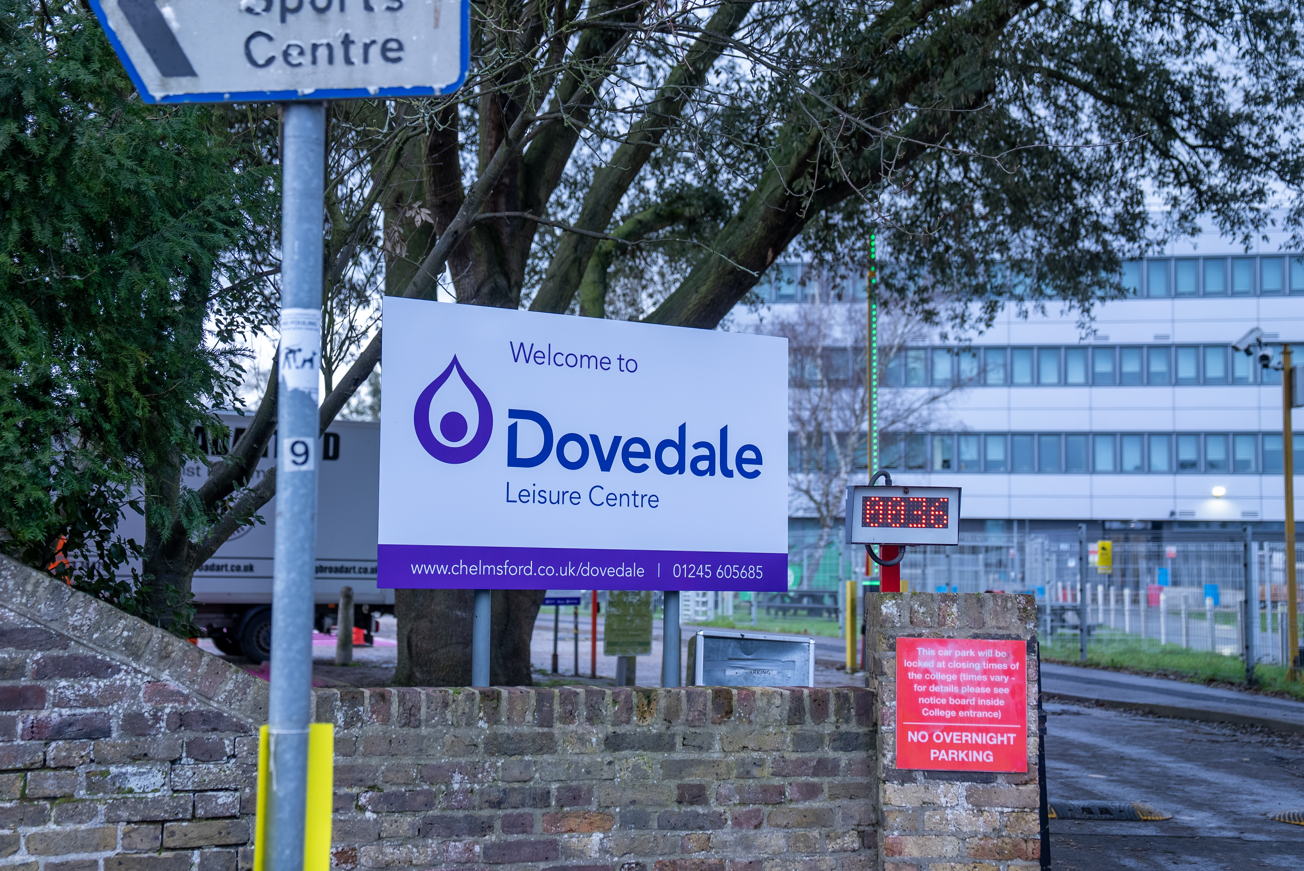 Main vehicle entrance for Dovedale Leisure Centre