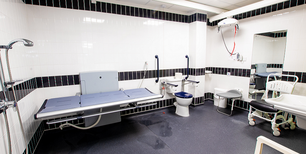 Large Changing Places facility with toilet, hoist and changing table, at SWFLC