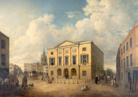 Painting of Shire Hall by Phillip Reinagle (exhibited 1794, reproduced courtesy of Chelmsford Museum)