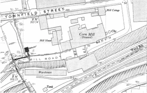 Ordnance Survey Map showing Corn Mill  from late twentieth century