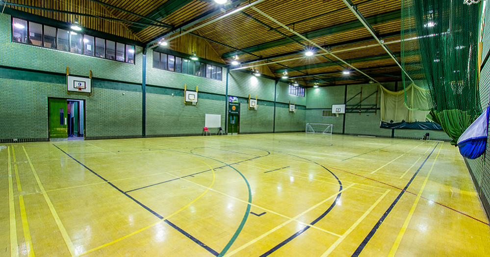 Sports hall with markings for different kinds of sports