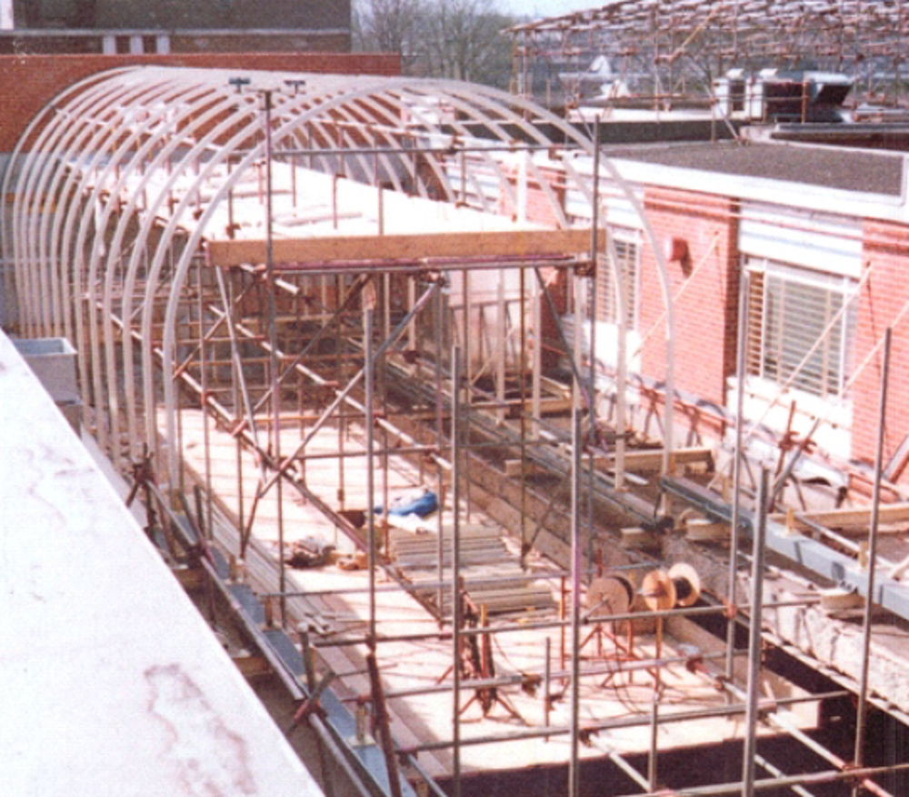 Large round barrel-like structure being built