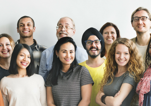 Group of people smiling