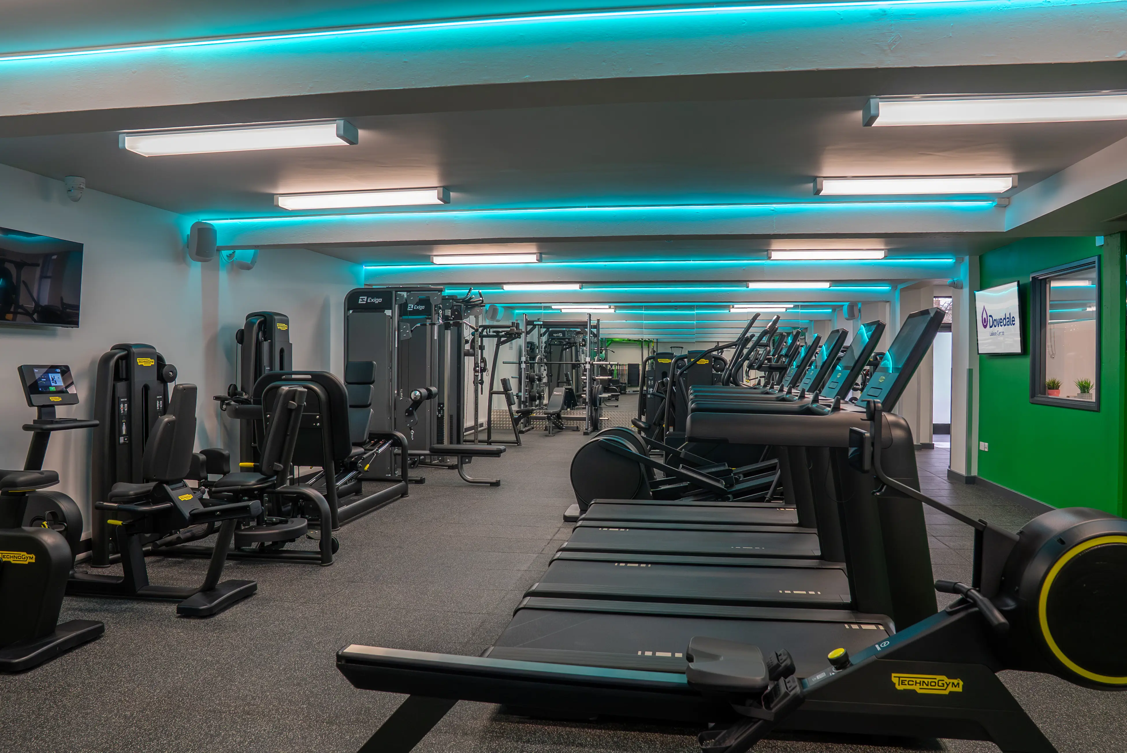 Gym at Dovedale Leisure Centre with cardio and resistance machines