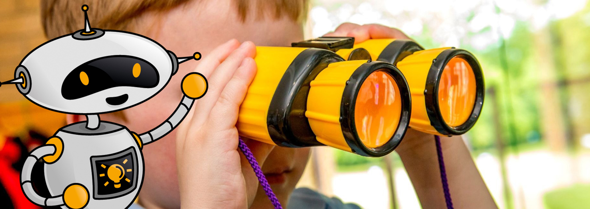 Child using binoculars