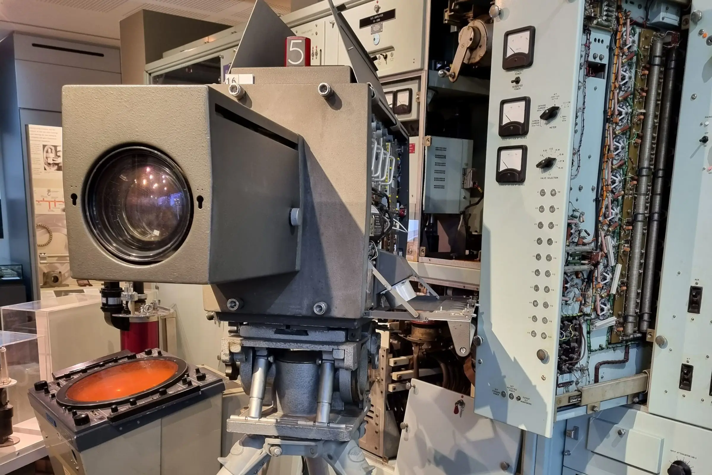 Museum display of old Marconi camera