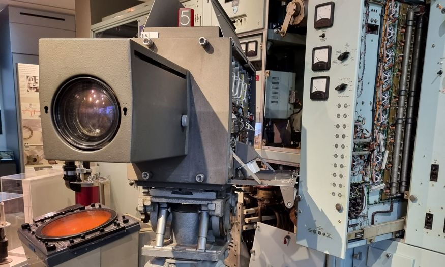 Museum display of old Marconi camera