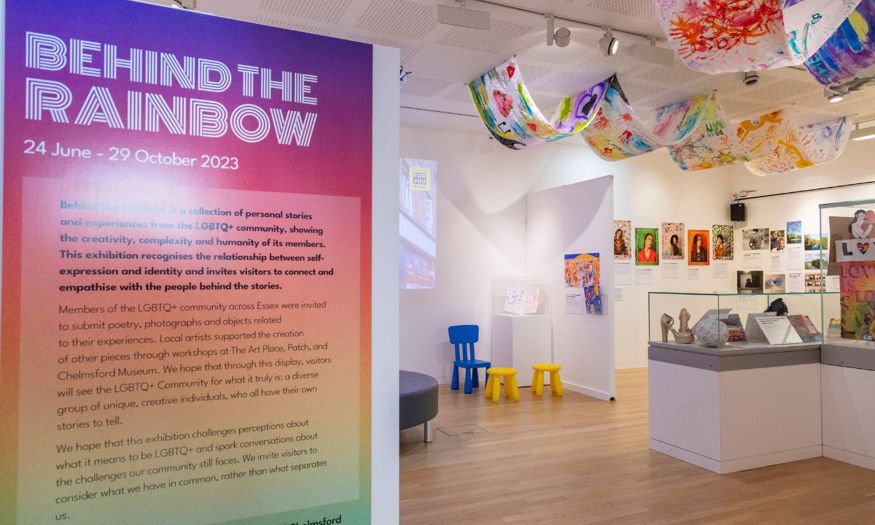 The entrance of the Behind the Rainbow exhibition.