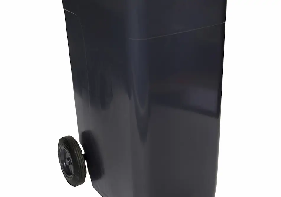 Black wheelie bin