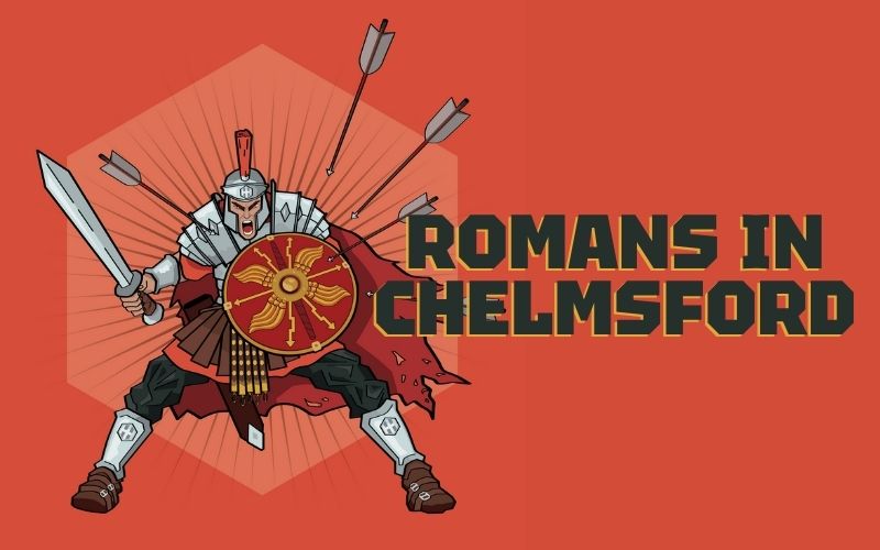 History Hero Maximus with text that reads 'Romans in Chelmsford'.
