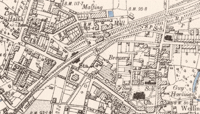 Chelmsford Ordance Survey Map from 1895 showing location of malting near railway station preview