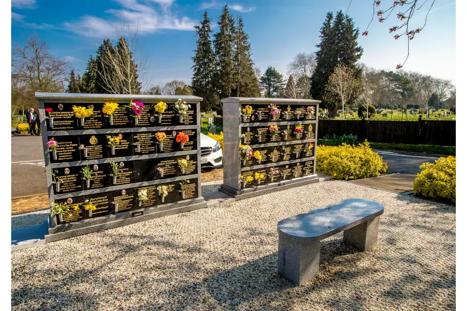 Large stone containers with niches for individual remains