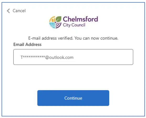 Screenshot of successful verification