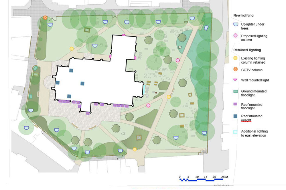 Map showing potential lighting changes