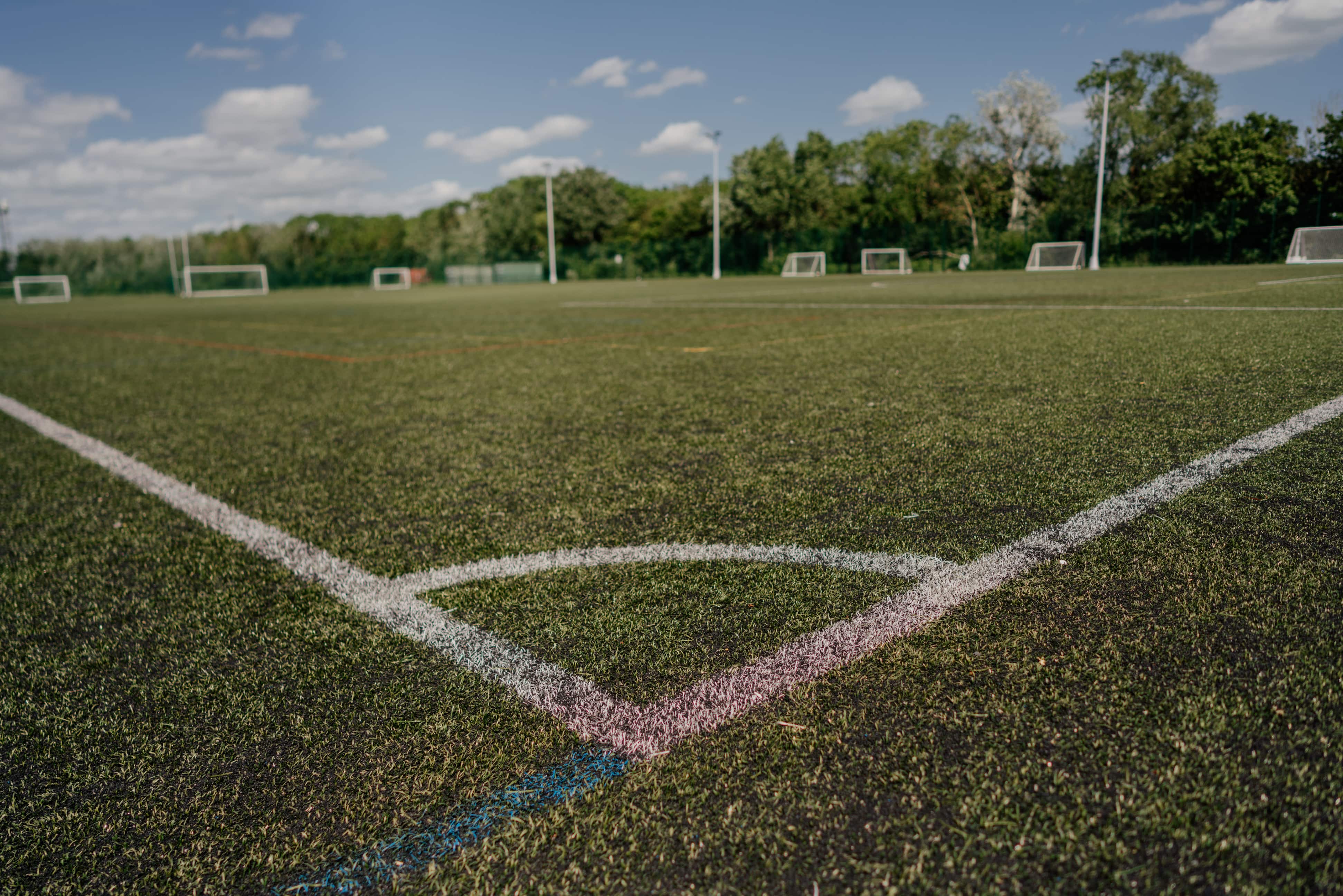 Corner of football pitch