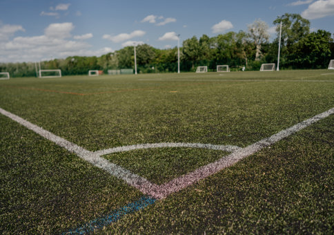 Corner of football pitch