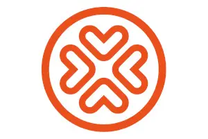 Orange crosshair icon in an orange circle