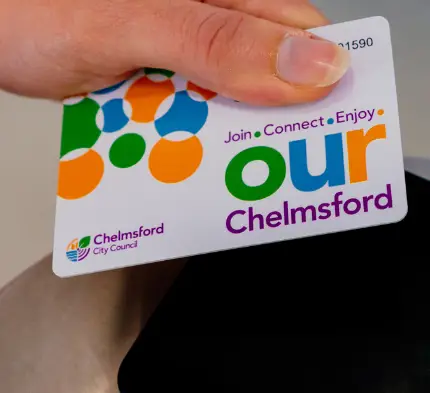 Person tapping ourChelmsford card on barrier